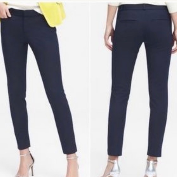 Banana Republic Sloan Slim Ankle Pants size 4 in black. 4 in-set pockets. - Picture 1 of 8